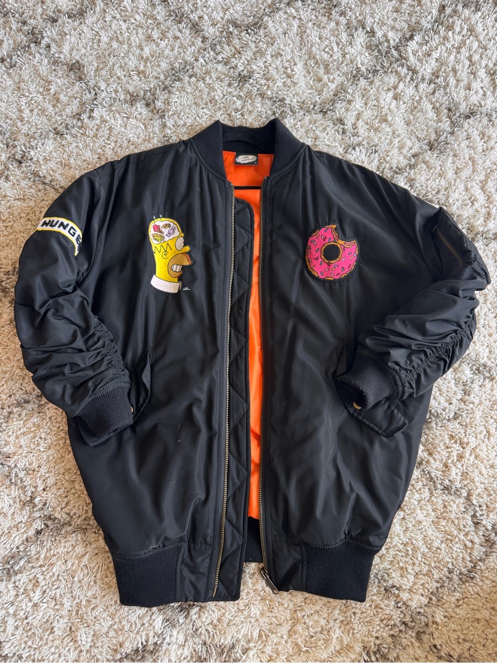 Unreleased Simpsons Long Black Bomber Jacket